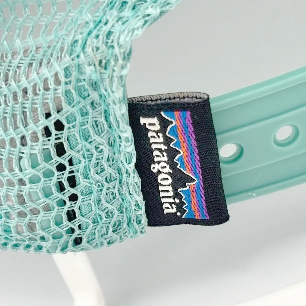 Patagonia Kids Trucker Hat Surfboard Rainbow Mesh Snapback Mint Green Gorpcore